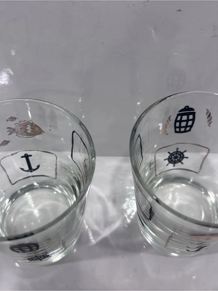 Vintage nautical themed lowball old fashioned glasses - pair - photo 5