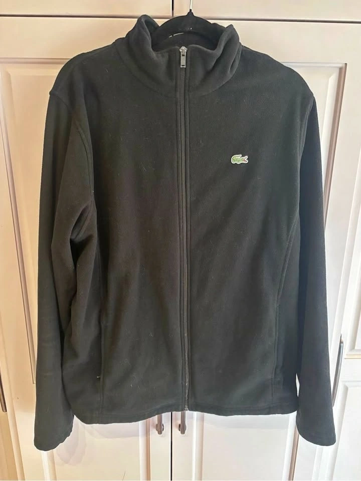 Lacoste Sport Full Zip Fleece Jacket Black Mens Size 7 XL/XXL