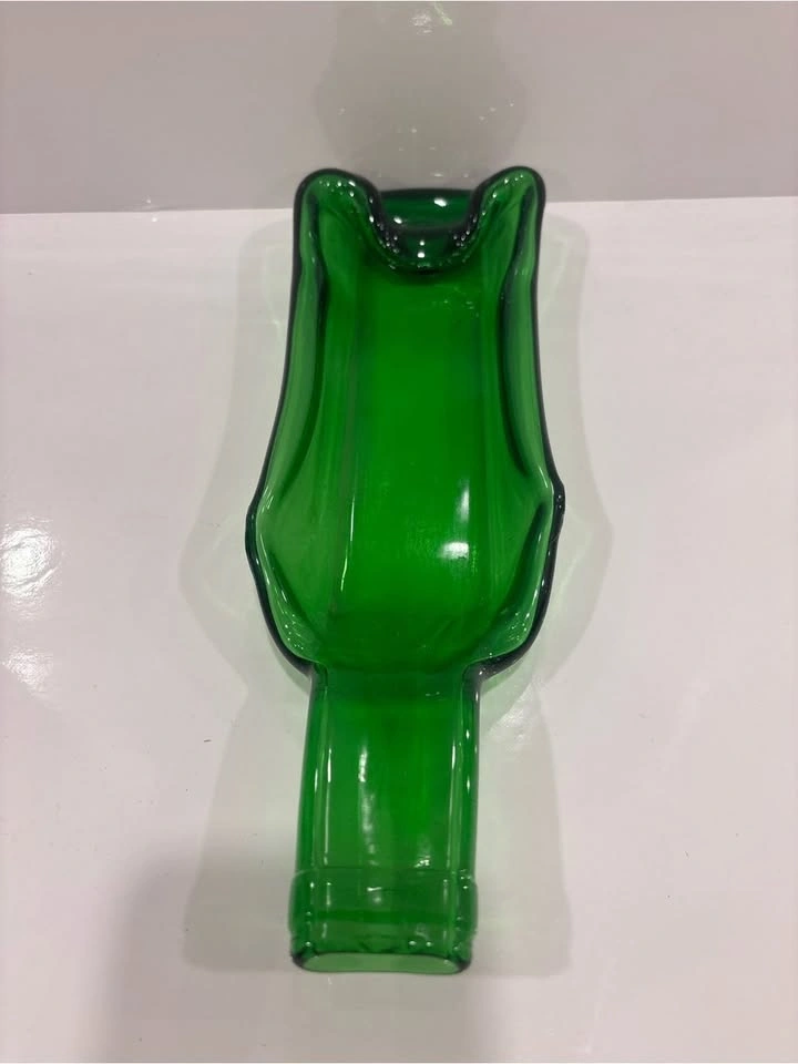 Handmade Green Slumped Wine Bottle Serving Tray - photo 2