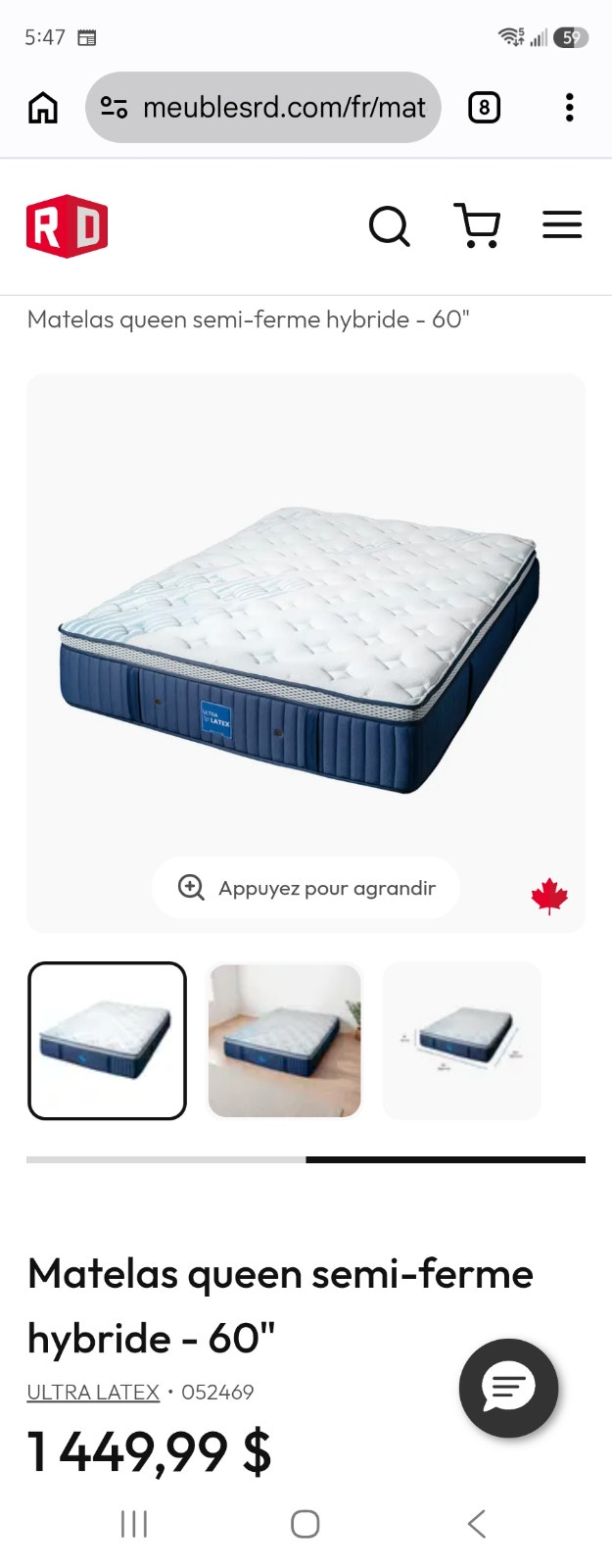 Queen size medium-firm high quality memory foam mattress - photo 2