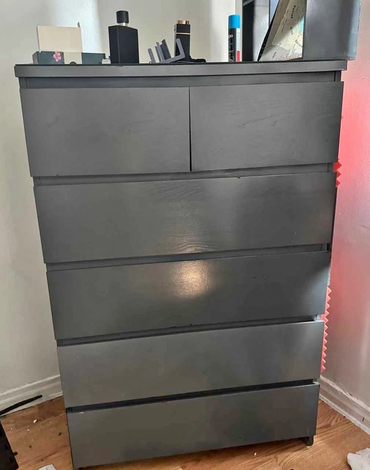 Grey painted Ikea dresser
