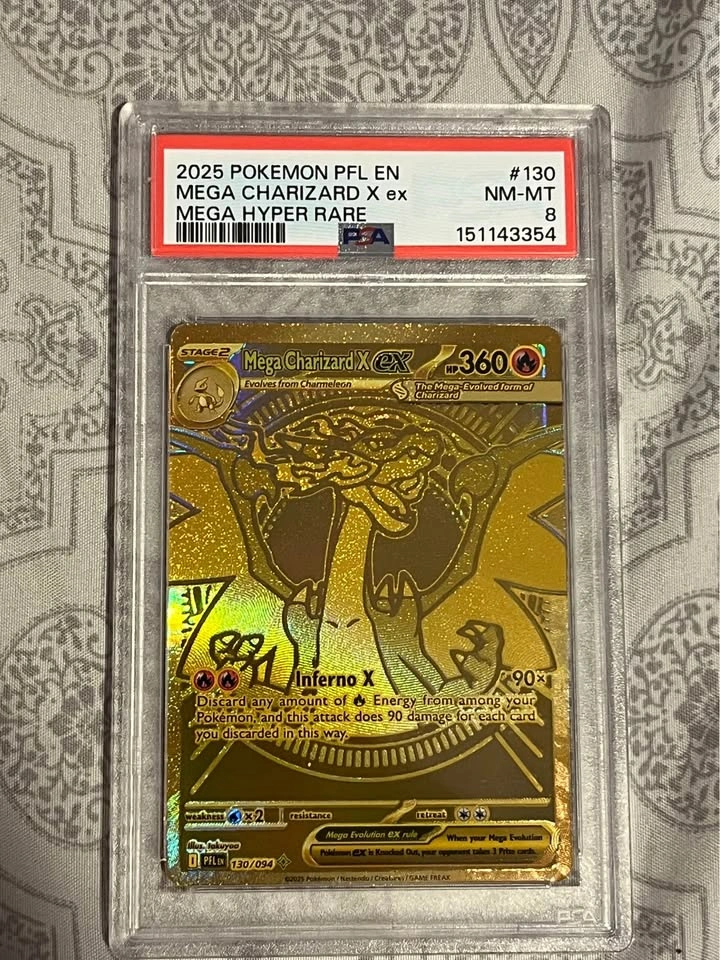 PSA 8 Mega Charizard X ex Gold Hyper Rare Pokémon Card - photo 3