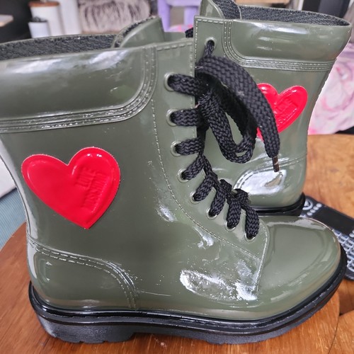 Love Moschino Grunge Olive Green Rainboots 36 - photo 2