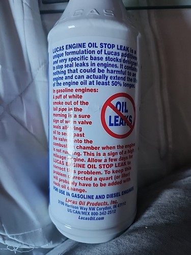 1QT LUCAS ENGINE OIL STOP LEAK 100% Petroleum - photo 2