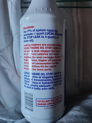1QT LUCAS ENGINE OIL STOP LEAK 100% Petroleum - photo 3