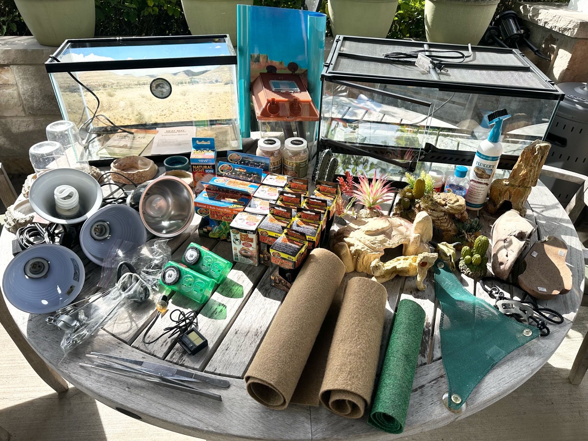 2 Terrariums Setup for Reptiles with Many Accessories - photo 3