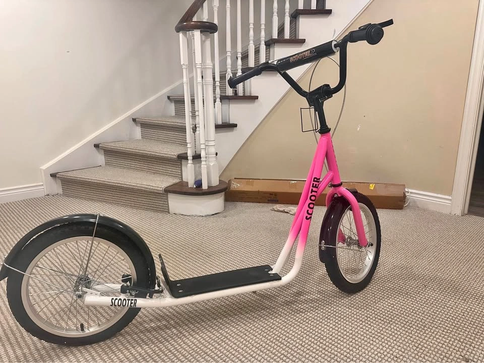 Like New Kids/Teens BMX Style Big Wheel Scooter – Pink & White