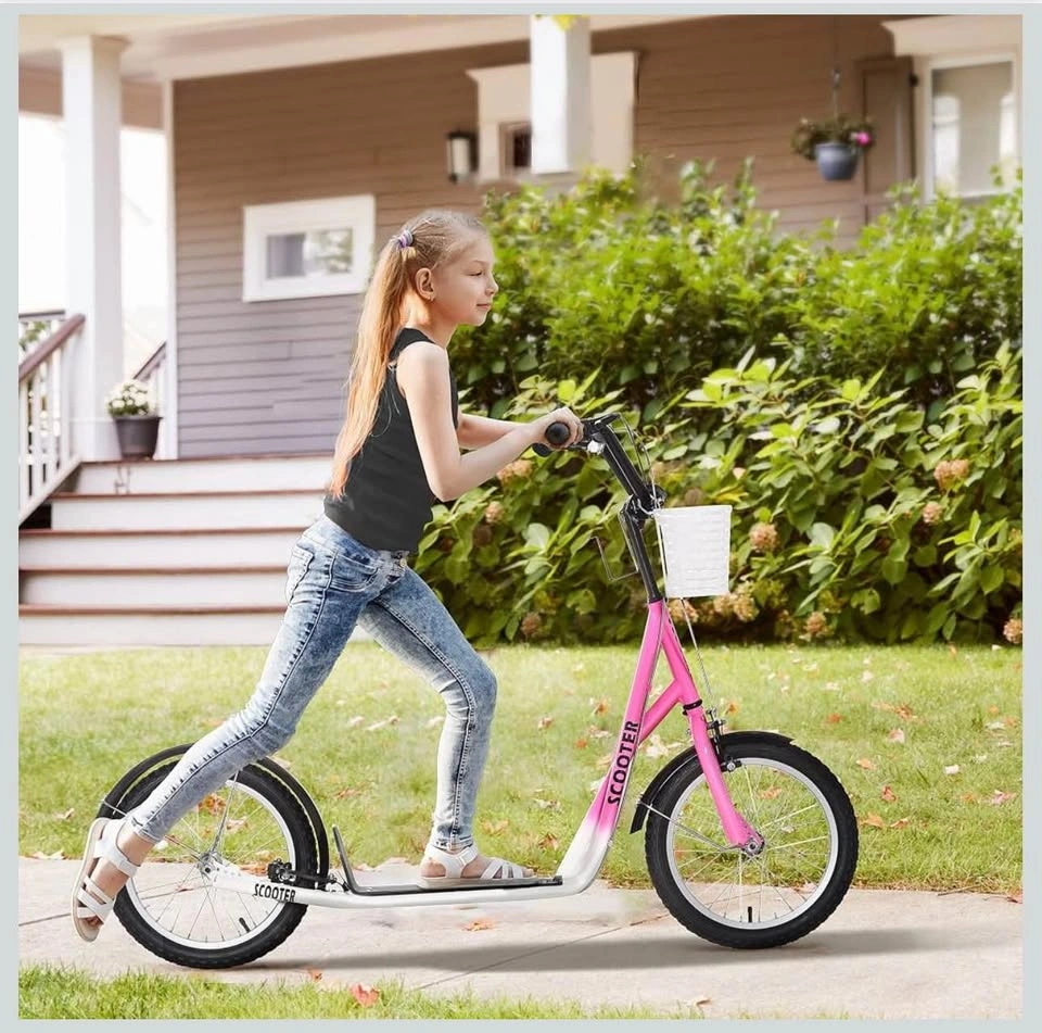 Like New Kids/Teens BMX Style Big Wheel Scooter – Pink & White - photo 2