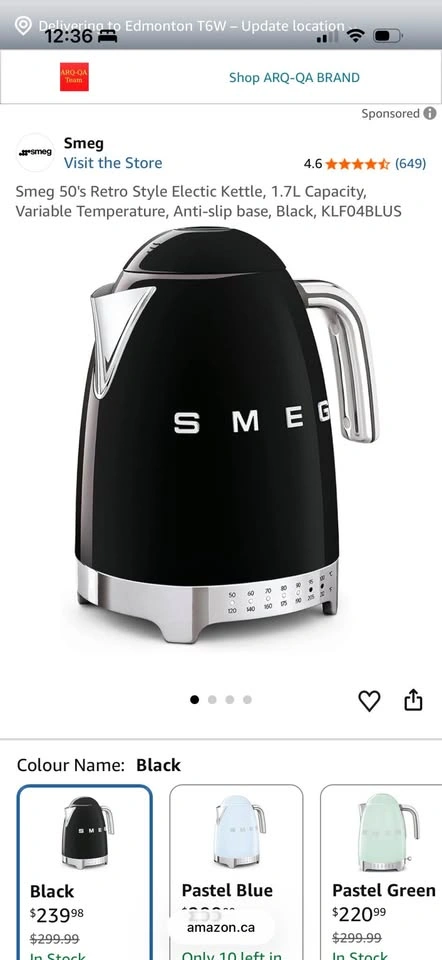Brand New Smeg 50's Retro Style Electric Kettle - photo 4