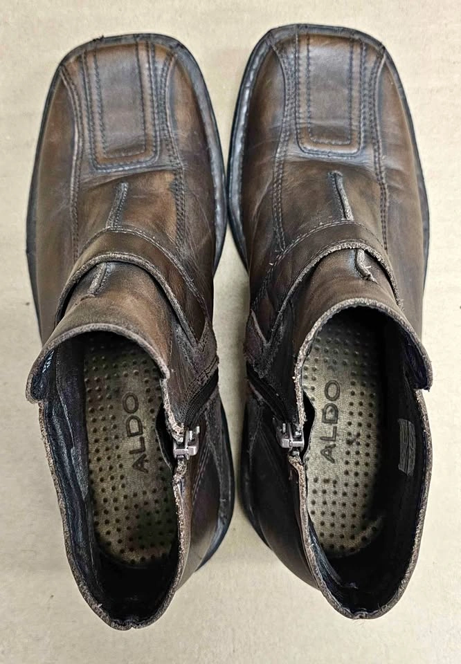 ALDO "Diego" Men's Vintage Brown Leather Boots - Size 8
