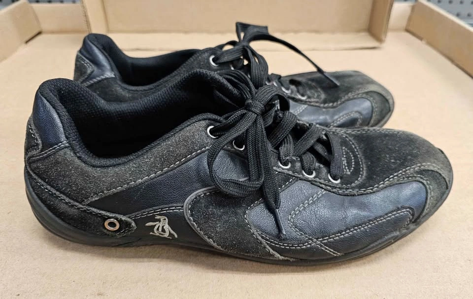 Original Penguin Scott Men's Black Leather & Suede Sneakers 8.5 - photo 3