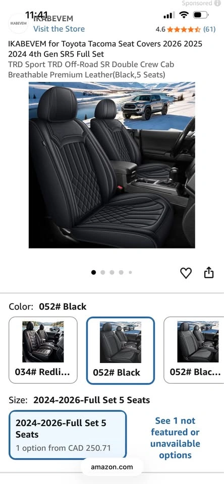 New Toyota Tacoma Seat Covers 2024-2026 Full Set - photo 2