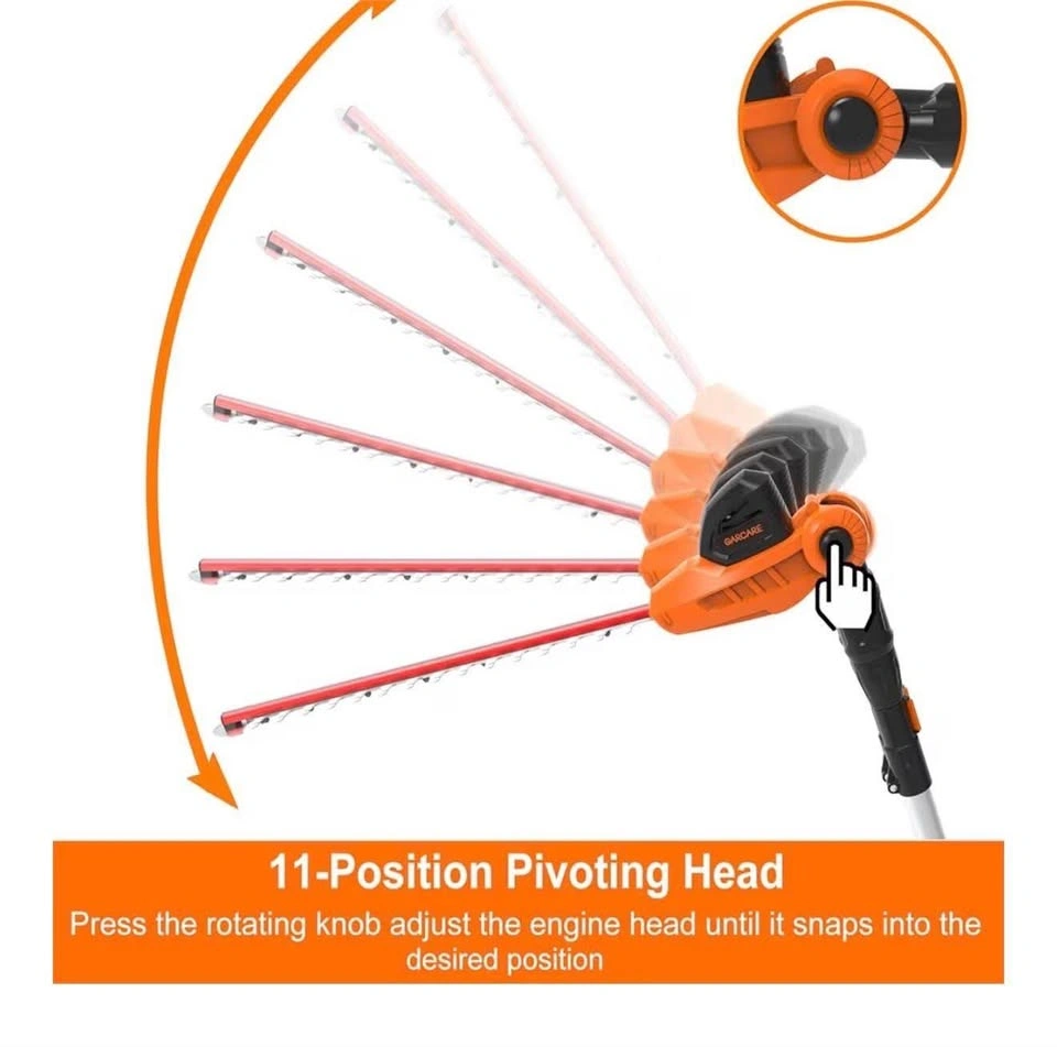 New! GARCARE Cordless Pole Hedge Trimmer - photo 5