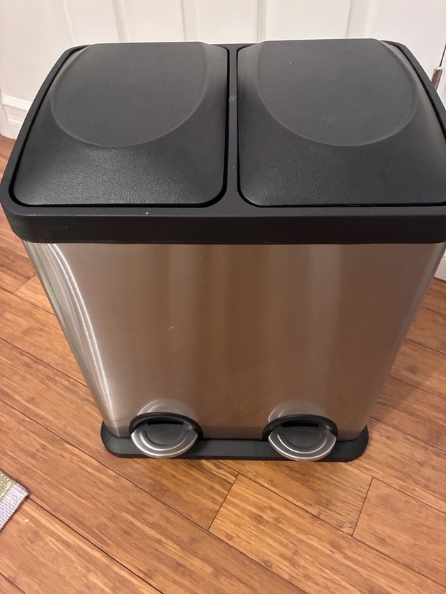 Dual Compartment Stainless Steel Pedal Bin
