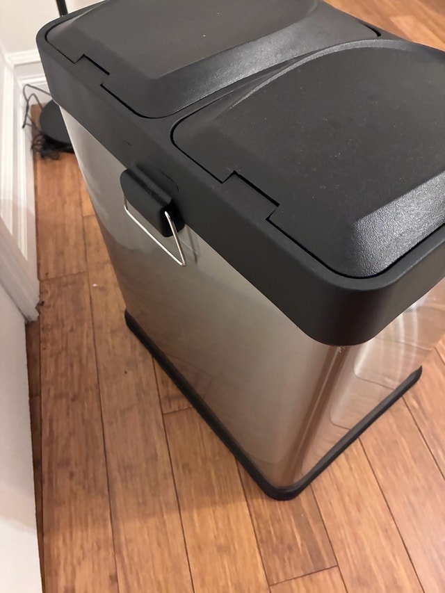 Dual Compartment Stainless Steel Pedal Bin - photo 2