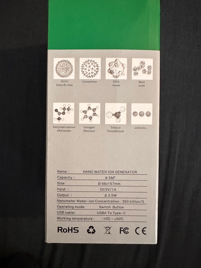 XYG Nano Water Ion Generator KJ86D-C10 - photo 2