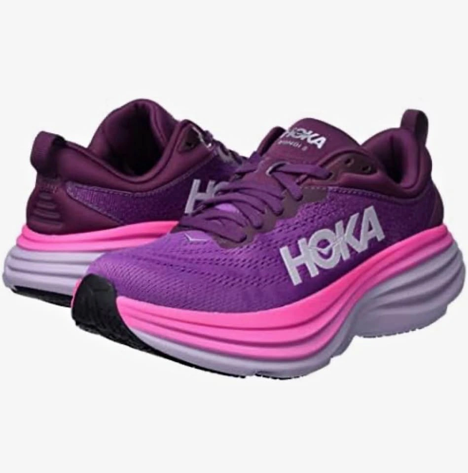 Hoka Bondi 8 Running Shoes Womens 7.5 (BeautyBerry)