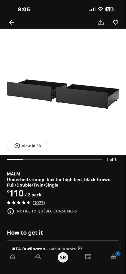 IKEA MALM Underbed Storage Boxes