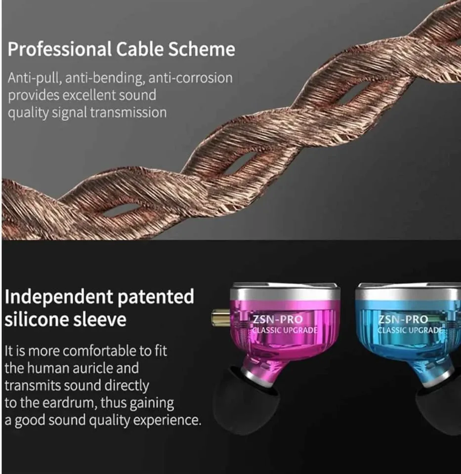 KZ ZSN Pro Earphones. Purple. No Mic. Blue Available image indicator(8)