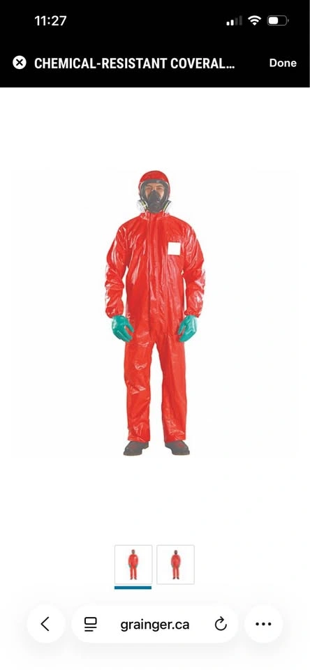 AlphaTec Chemical-Resistant Coveralls, CFR, L - photo 2