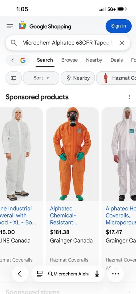 AlphaTec Chemical-Resistant Coveralls, CFR, L - photo 3