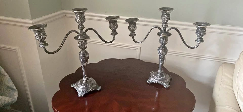 Vintage Candelabra Wm Rogers & Son Silver Plated Candlestick Hol