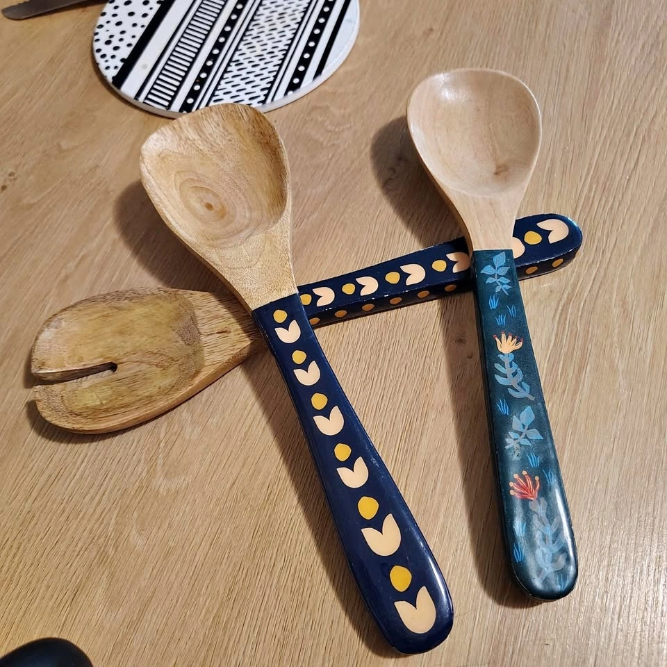 Mango Wood Salad Bowl & Serving Spoons