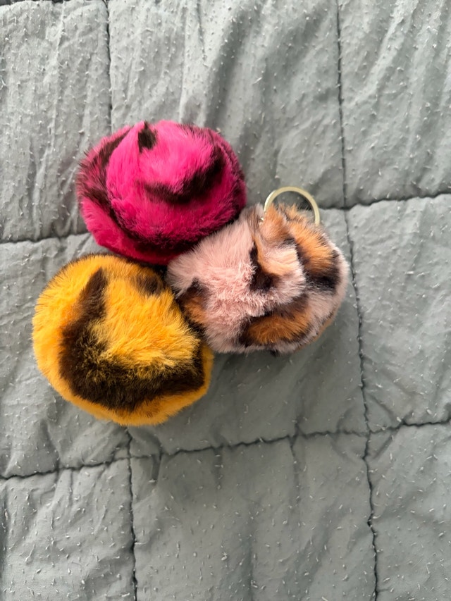 Faux Fur Pom Pom Keychains