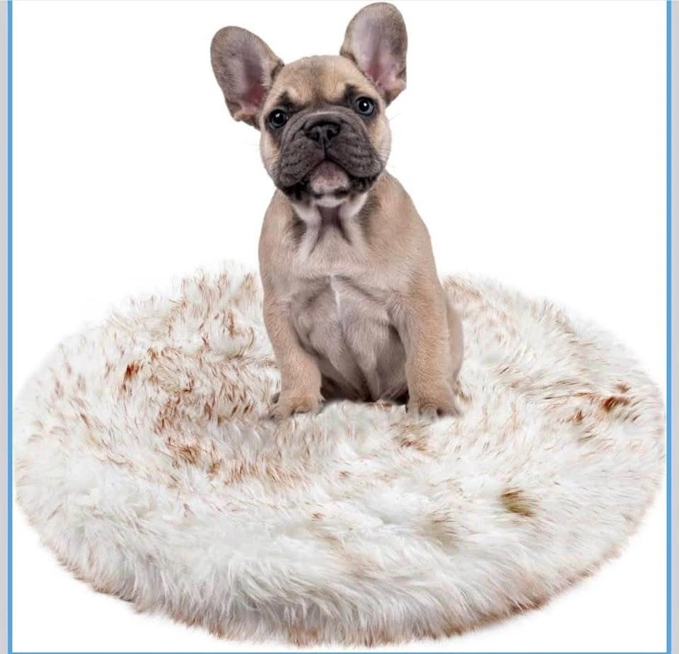 New! Round Faux Fur Pet Bed