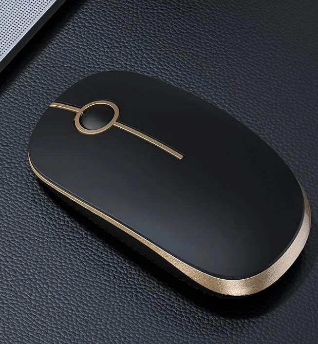 Wireless Mouse, 2.4G Slim Computer Mice, Black and Gold - photo 2