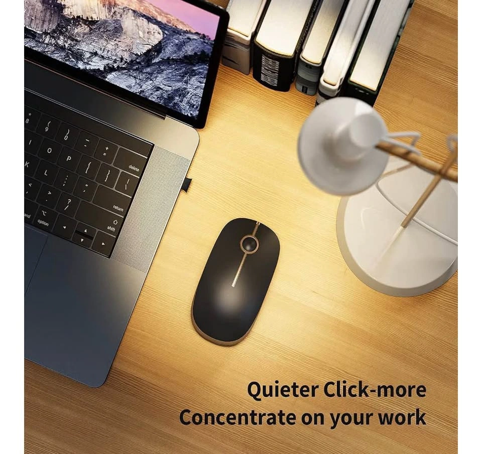 Wireless Mouse, 2.4G Slim Computer Mice, Black and Gold - photo 4