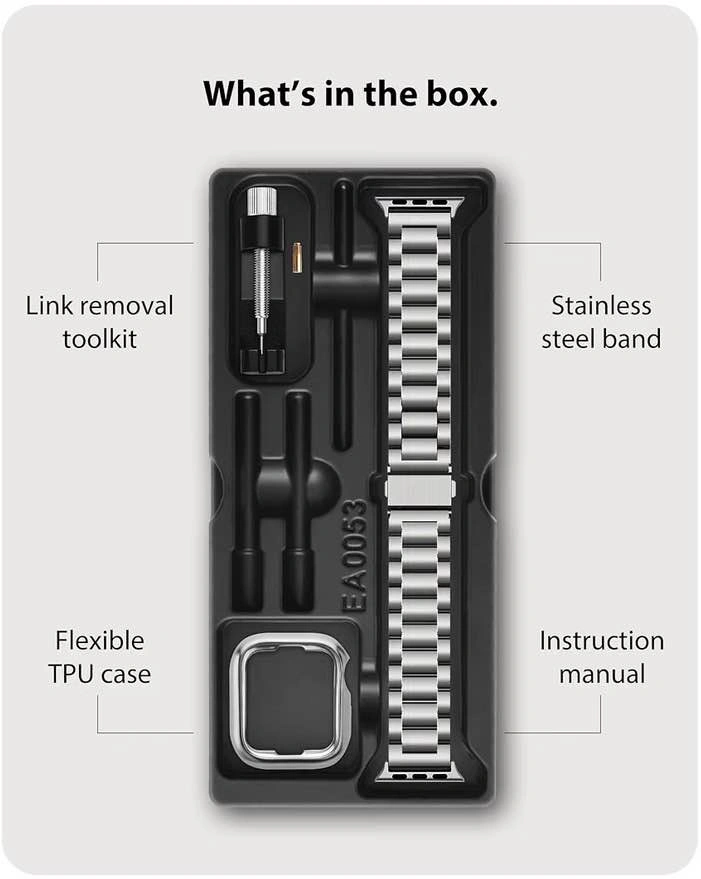 Fullmosa Metal Band with Case for Apple Watch 46mm, Silver - photo 5