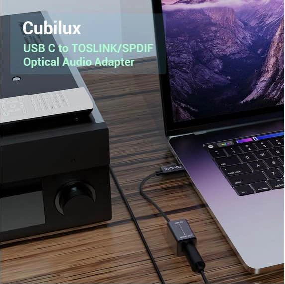 Cubilux USB C to SPDIF Transmitter, Type C to Optical Adapter - photo 3