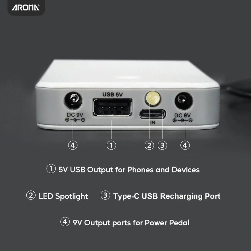 New! AROMA 10000mAh Rechargeable Guitar Pedal Power Supply - photo 2