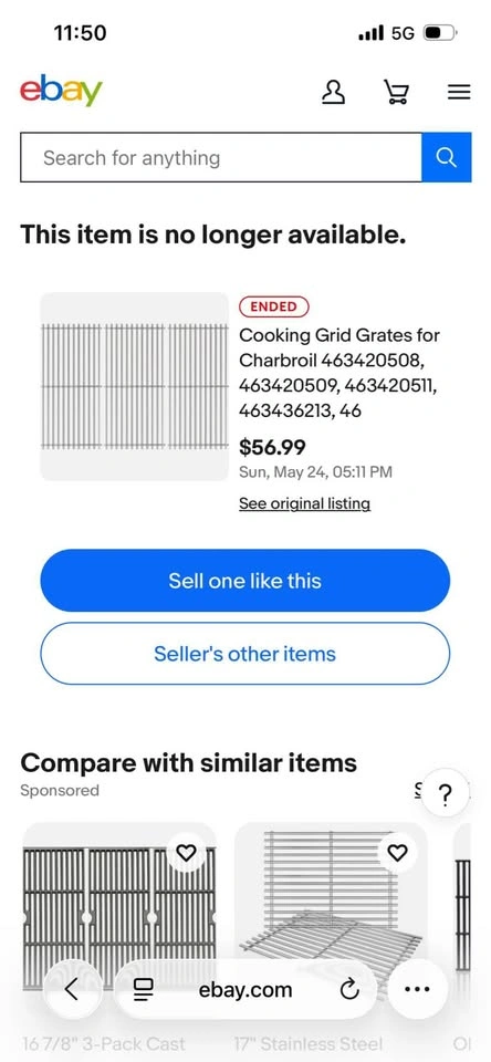 New! Broilmann Stainless Steel Grill Grates, 3-sections - photo 5