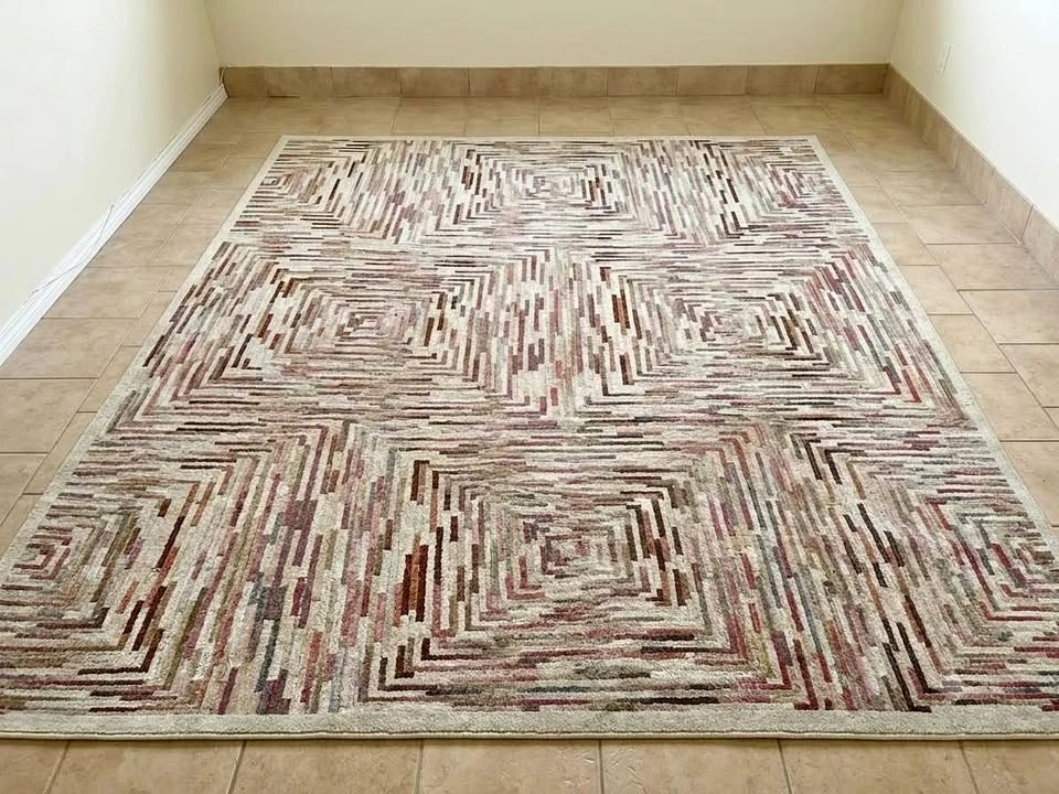 Large Modern Geometric Area Rug – 8' x 11' (Multicolor)