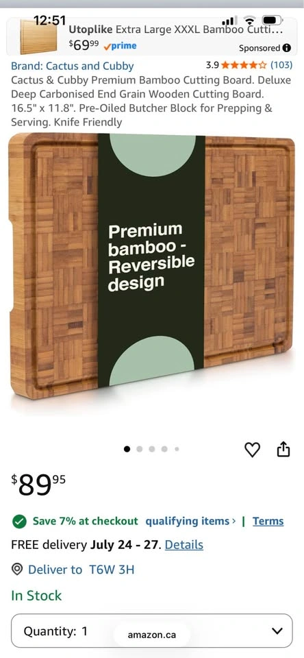New Cactus and Cubby Bamboo Cutting Board 16.5” X 11.8” - photo 5