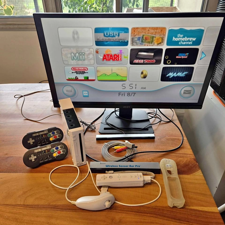 Modded Wii with 100s of games/emulators and Hori controllers