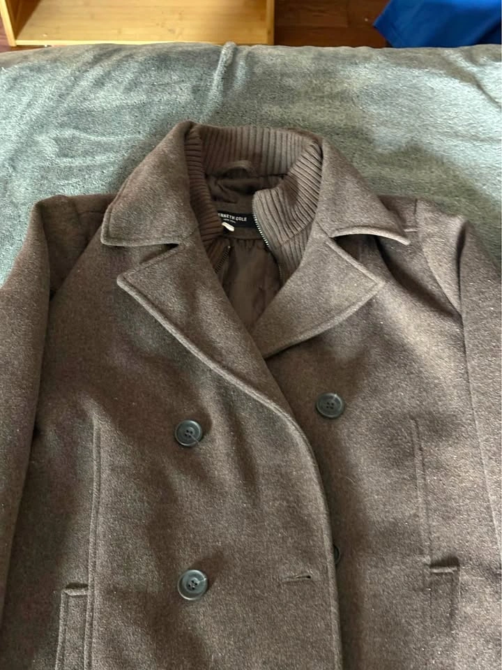 Kenneth Cole New York Brown Wool Coat – Men’s Medium