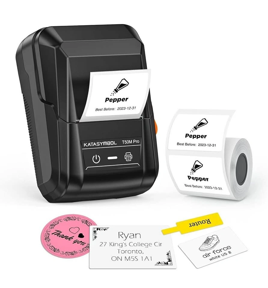 SUPVAN T50M Pro Bluetooth Label Maker Machine with Tape, Black