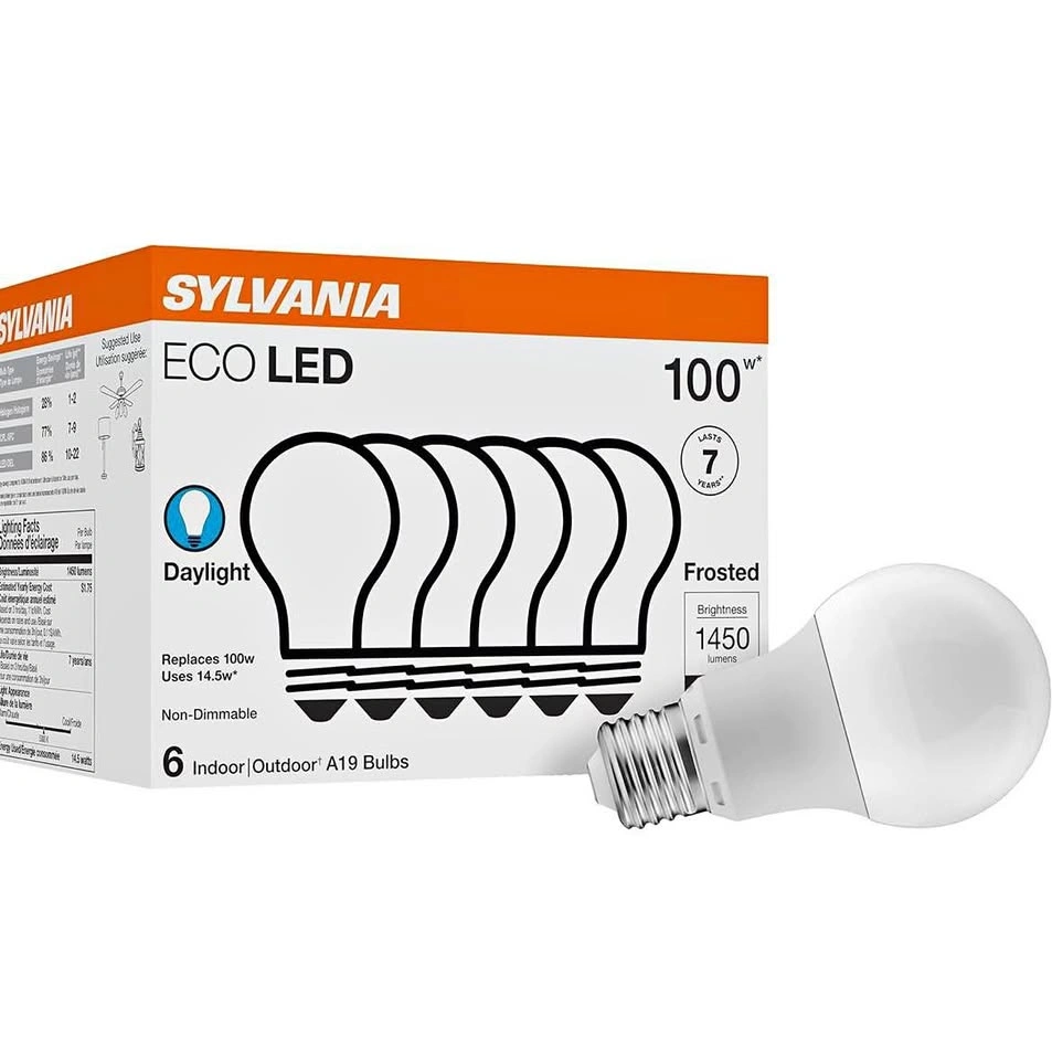 SYLVANIA ECO LED Light Bulbs A19 100W Equivalent 6-Pack