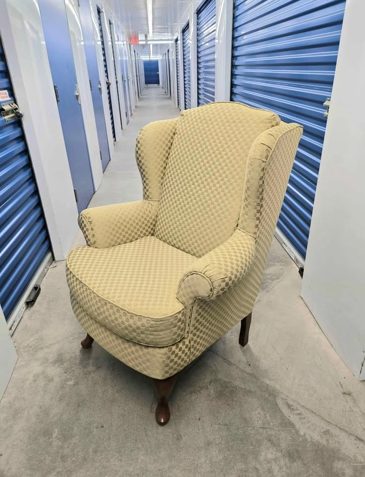Checkered Wingback Armchair