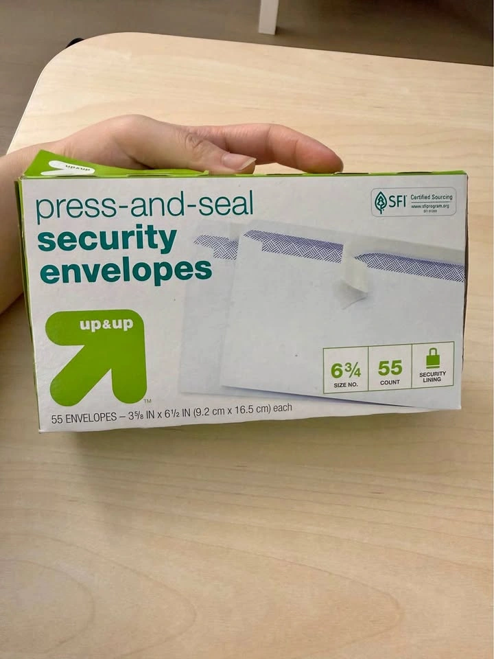 Press-and-Seal Security Envelopes Size 6 3/4