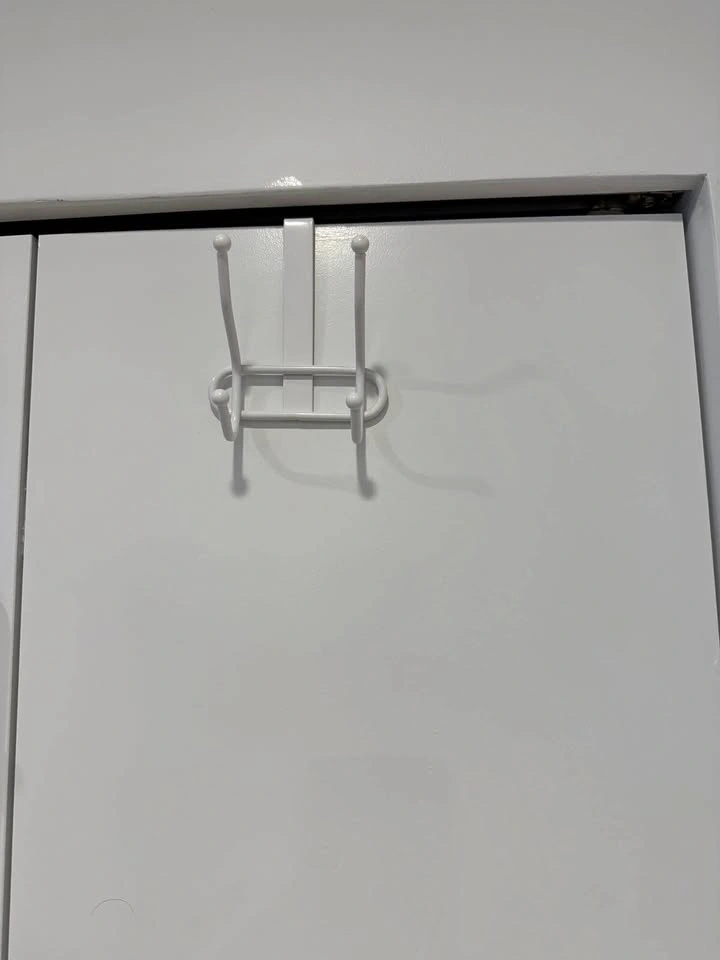 White Over-the-Door Hook Rack