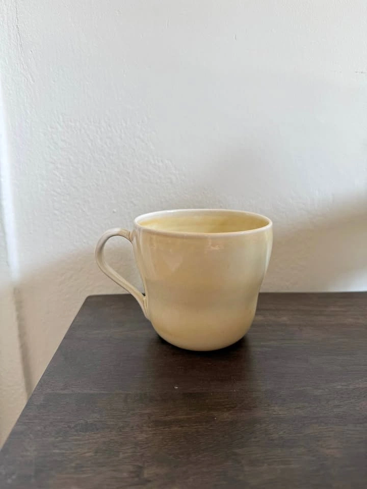Handmade Ceramic Mug in Pale Yellow