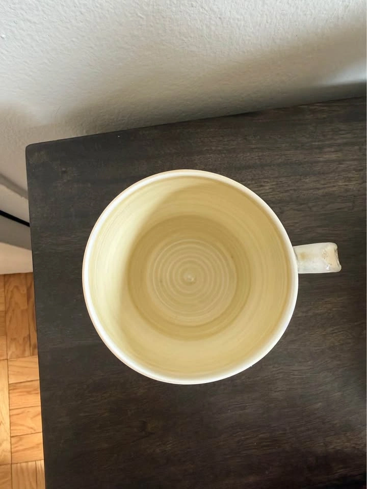 Handmade Ceramic Mug in Pale Yellow - photo 3