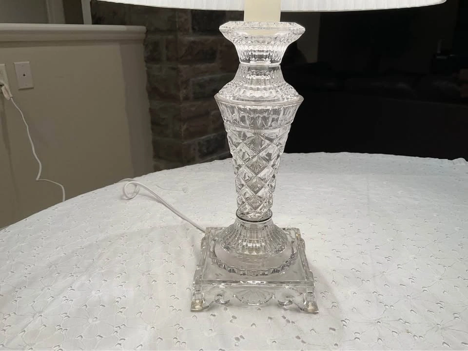 Table Lamp Crystal Timeless Elegant Hatch Cut - photo 3