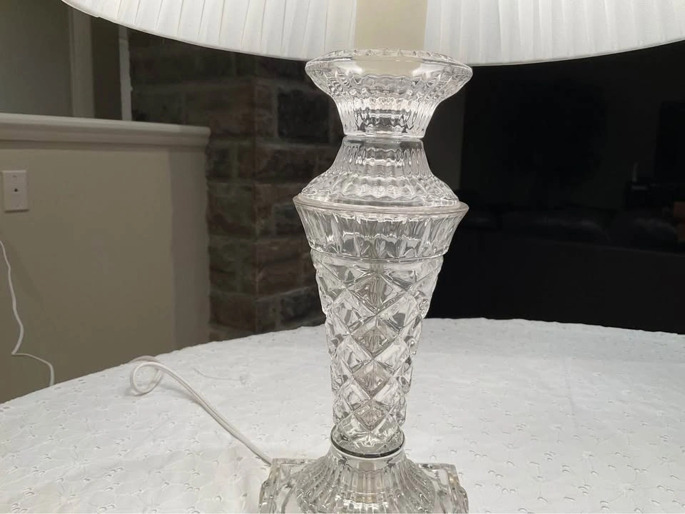 Table Lamp Crystal Timeless Elegant Hatch Cut - photo 5