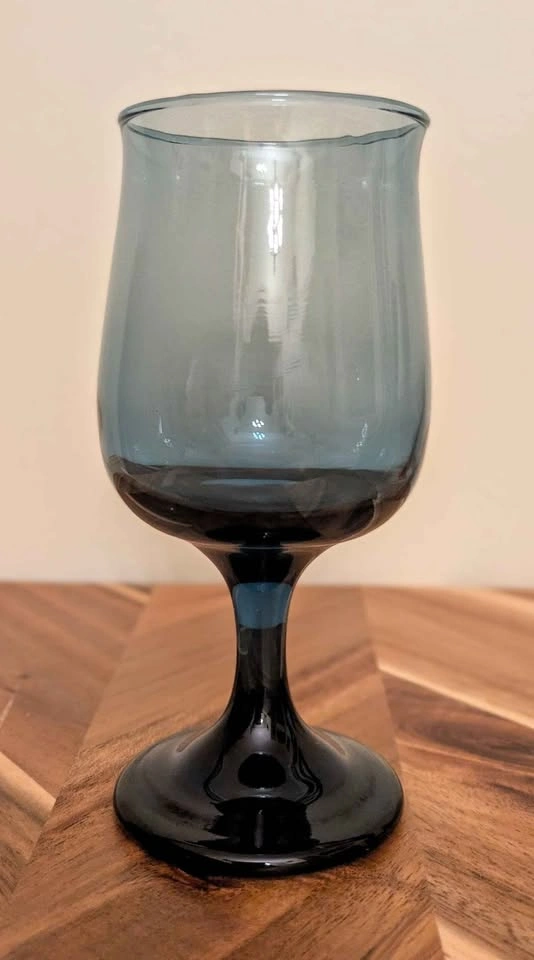 Libbey Tulip Glasses (6) Dusky Blue Vintage 70s - photo 2