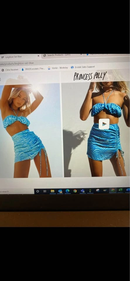 Princess Polly Blue Stripe 2 piece set - size 6 - photo 2